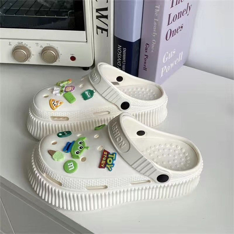 2024 baotou sandals women's hot style clogs outwear non-slip home soft beach new couple sandals