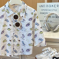 Kids' long-sleeve shirt new spring/autumn boys' shirt pure cotton turn-down collar top casual cardigan baby outerwear children's clothing
