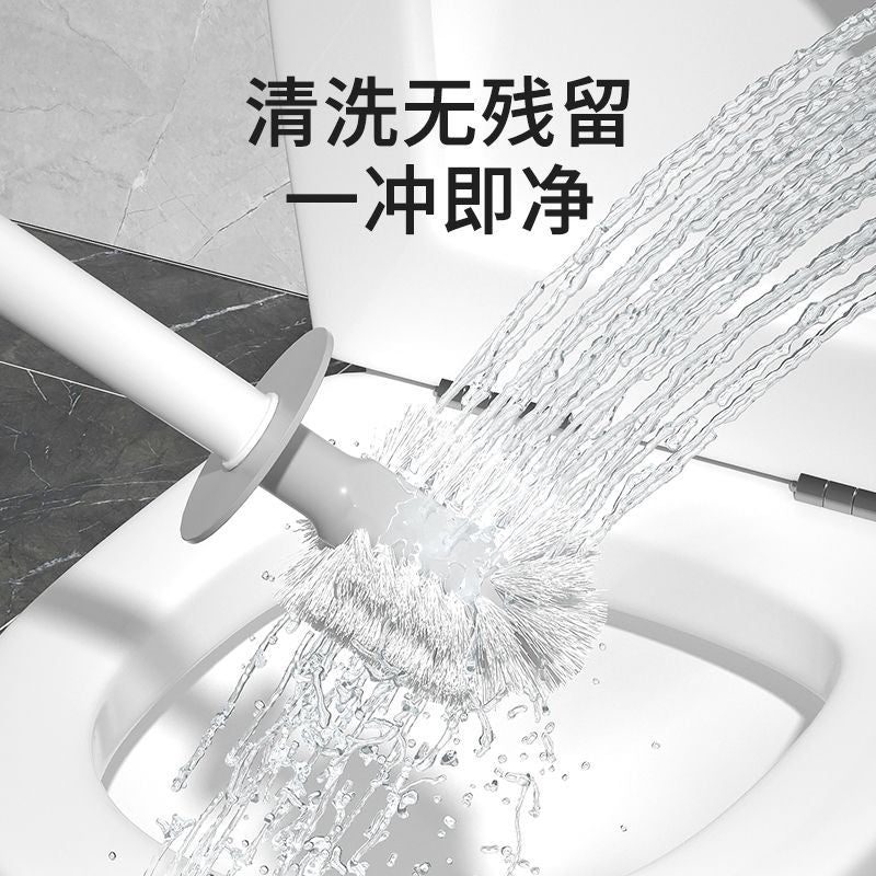 Toilet brush toilet brush placer clean no dead angle round head brush with bottom base toilet brush for home bathroom