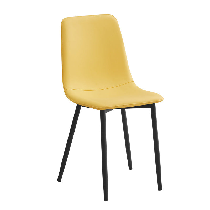 Hotel for homemulti-coloraccessible luxury leather casual reception chair carbon steel frame casual chair pressure resistant spoon chair dining chair
