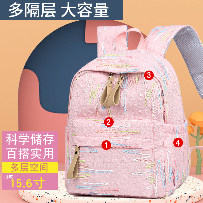 New casual backpack Korean version high value large capacity cute sweet schoolbag college student trend lightweight backpack