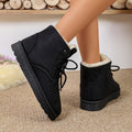 Fleece-lined short boots for women, thick-soled non-slip martin boots,  winter new style, warm snow boots, export plus size cotton shoes wholesale