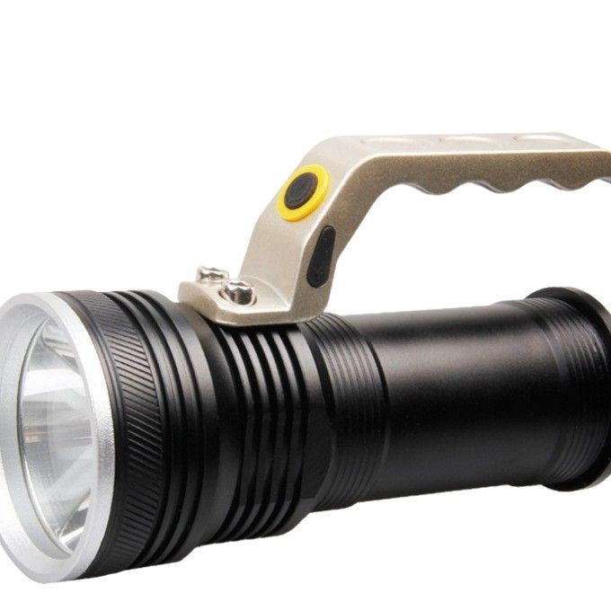 DC direct charging portable flashlight strong light remote USB charging searchlight LED strong light mobile phone power supply charging portable light