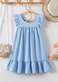 cross-border e-commerce girls' dress with lotus leaf sleeves, embroidered lace, and small pockets - perfect for beach vacations - dropshipping available