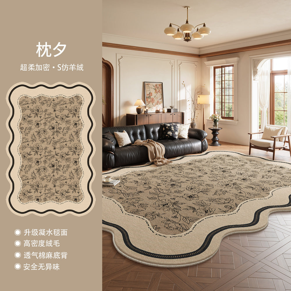 Carpet living room french medieval style special-shaped asymmetrical easy-care retro coffee table sound insulation floor mat large area full coverage