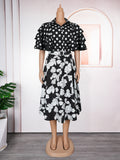 Amazon fashionexport cross-border printed shirt plus size dress women's new a-line skirt africa