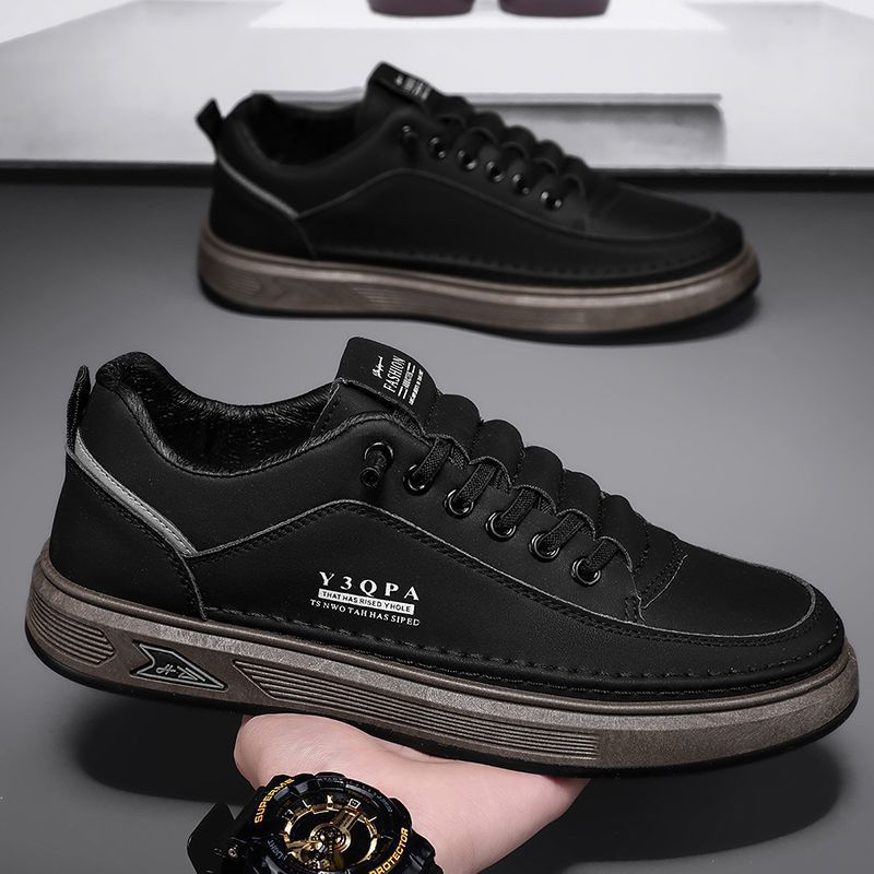 2025 spring new men's breathable white sneakers, trendy versatile chunky sole athletic shoes, casual skate shoes, fashion sneakers