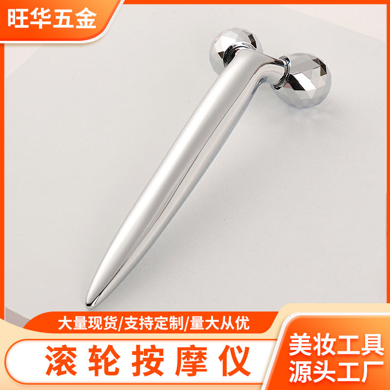 bestseller: 3d roller facial massager - manual, lifting & firming handheld metal massager