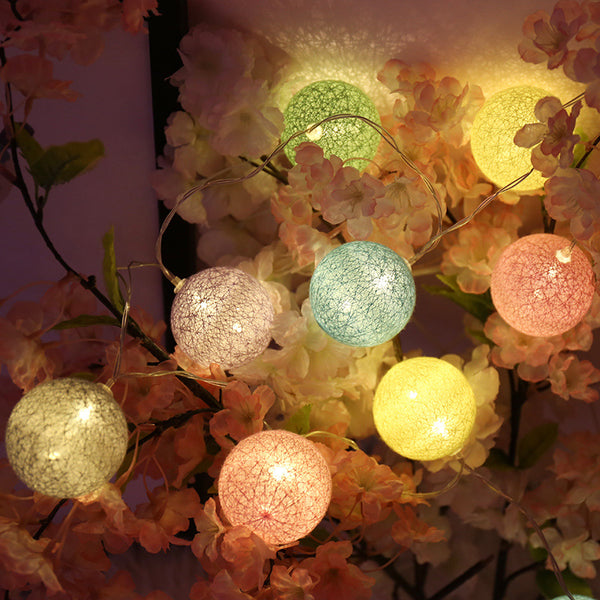 Manufacturer direct batch LED cotton ball light string ins girl heart Internet celebrity decoration small lights string lights Gypsy Christmas lights