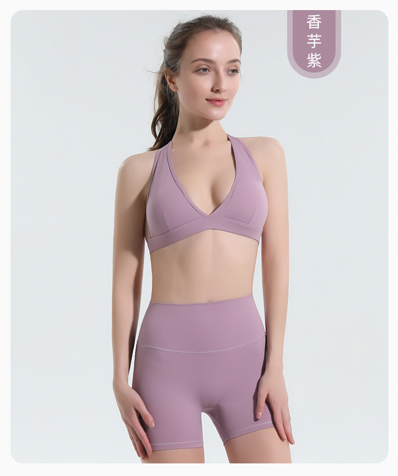 Anti-sagging seamless sports bra for women, professional shockproof breathable wireless running bra, yoga sports bra