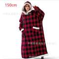 1.8m christmas pajamas women's robe flannel long vertical flap pocket pantshoodie blanket lazy blanket