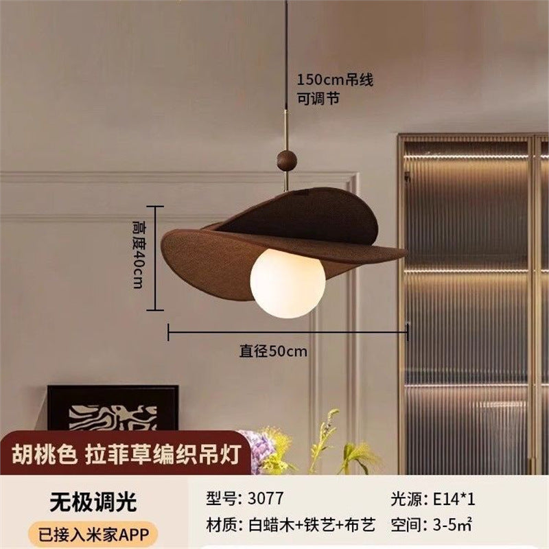 French medieval chinese ancient style rattan lamp restaurant japanese retro dining table chandelier bedroom master bedroom study balcony