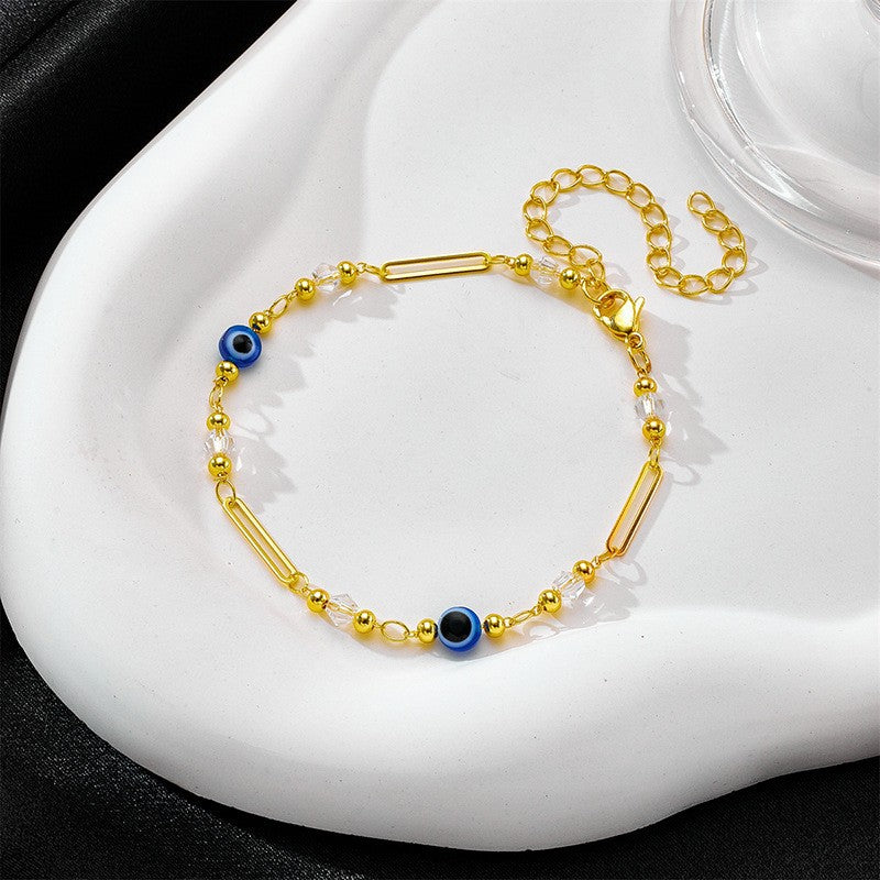European and american cross-border colorful bracelet bracelet women's niche style casual creative classy metal pendant hand jewelry wholesale