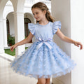 summer korean style girls' short-sleeve lace floral dress - trendy korean kids' formal dress
