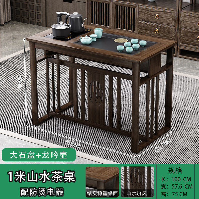 Balcony tea table and chair combination New Chinese-style office household small apartment Kung Fu tea table Boiling water integrated tea making table
