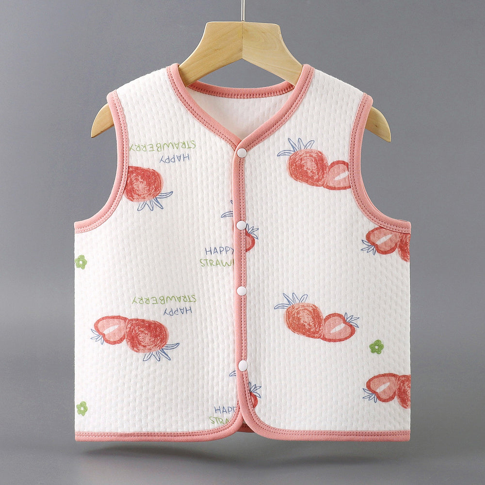 Infant sleeveless cotton vest - class a certified warm vest for babies and toddlers, unisex quilted top, outerwear, children's clothing