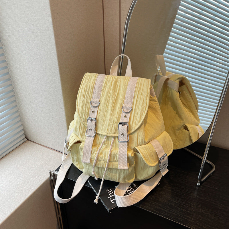 Cross-border backpack women's large-capacity casual versatile lazy style student class schoolbag fashionable lightweight travel backpack