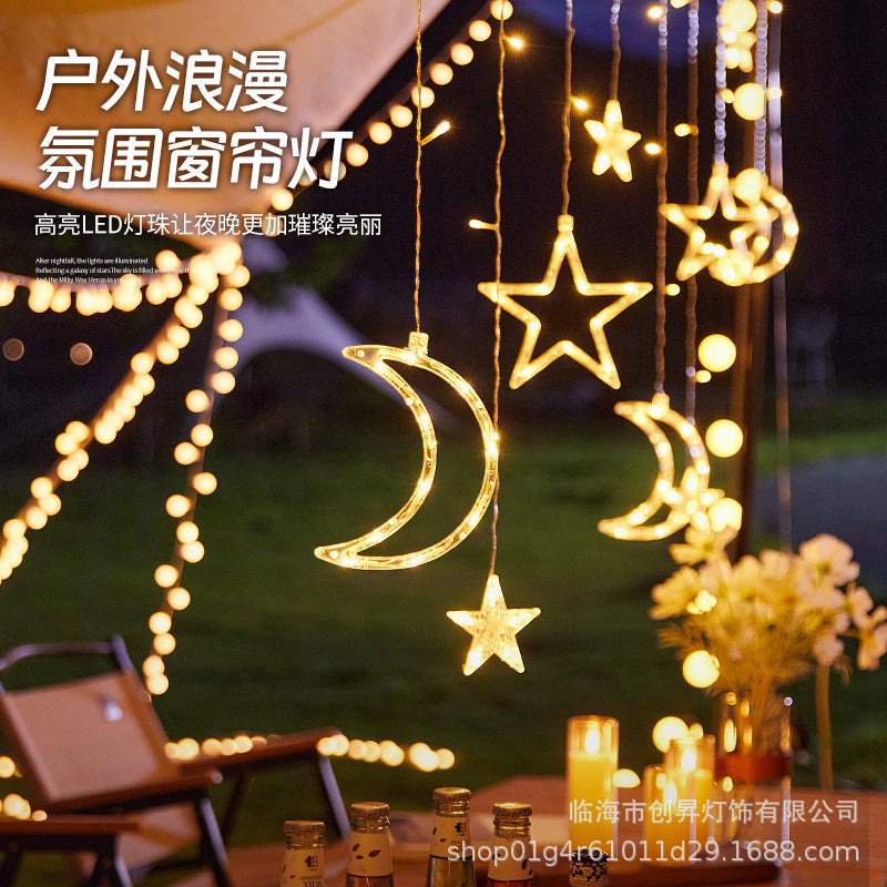 LED star lights flashing lights string gypsy stars birthday scene camping decoration room interior layout ambient lights