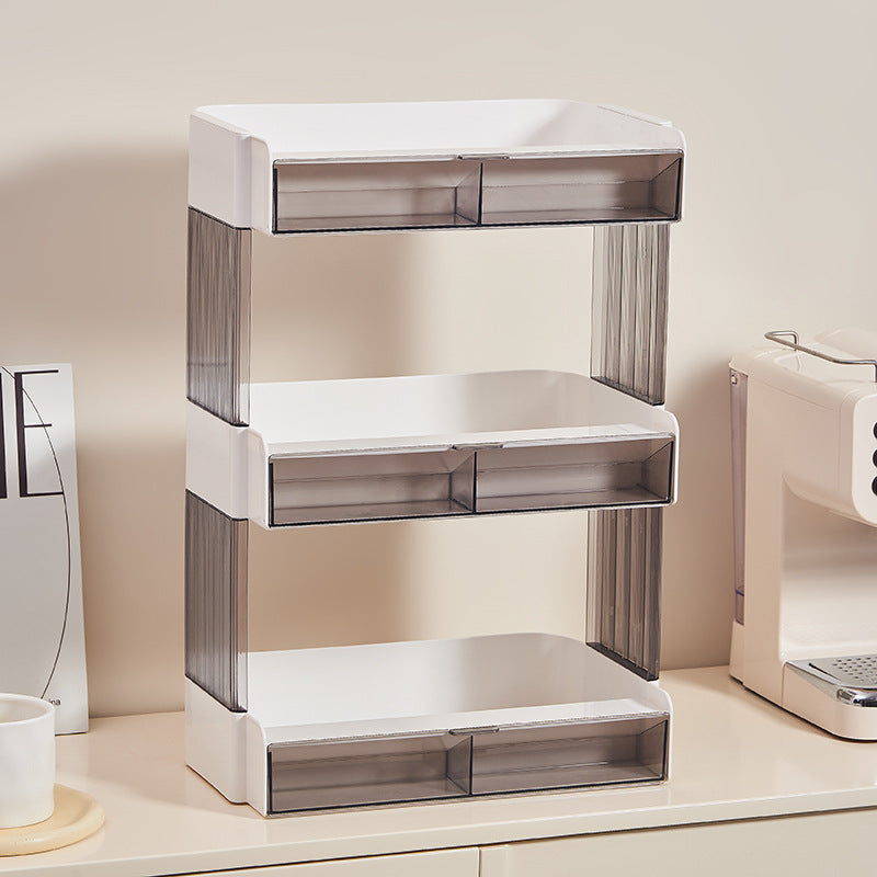 Multi-layer cup holder Multifunctional desktop storage box Coffee tea bag storage Water bar storage rack Kitchen rack