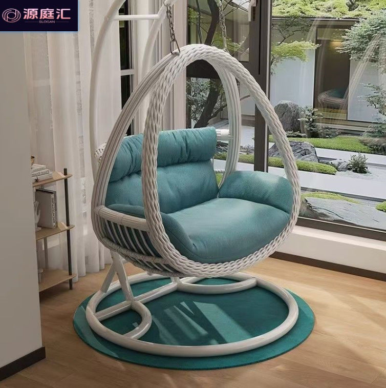 Lazy hammock hanging basket rattan chair for home cradle chair indoor balcony hanging chair courtyard bird's nest hanging plant double swing
