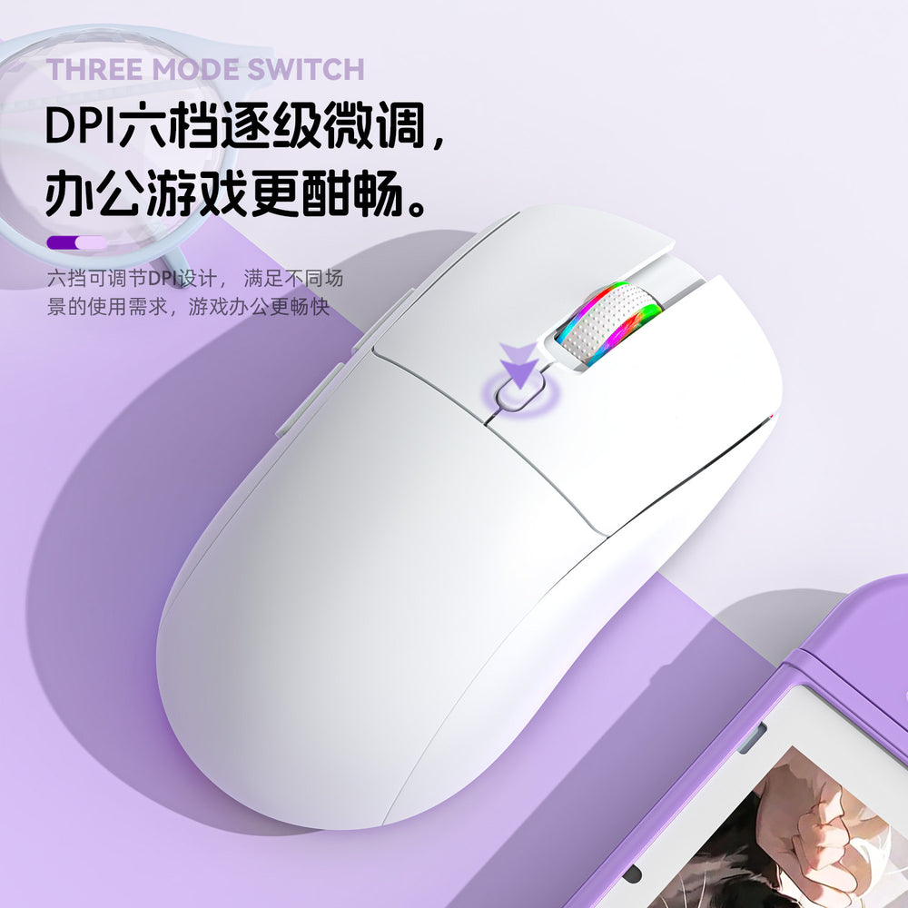 Longweishi r518 wireless bluetooth tri-mode gaming mouse - wired, 2.4g wireless, rechargeable, lightweight - perfect for esports and office use