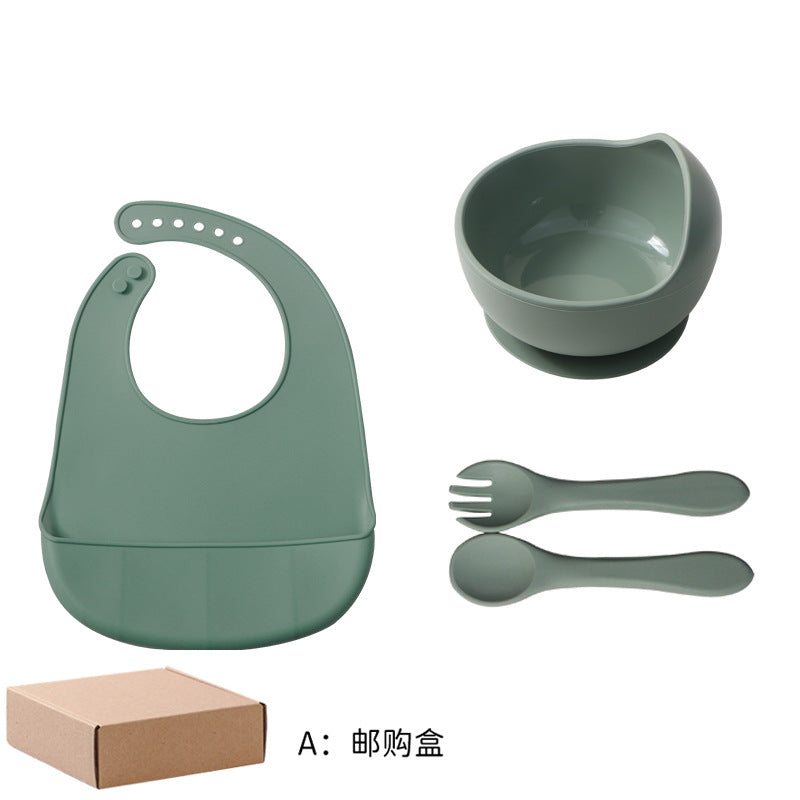 bestseller: silicone baby feeding set - spill-proof silicone bowl, spoon, and plate 3-piece set for kids