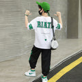 Boys' summer short-sleeve outfit: new  styles for older kids - trendy and stylish summer sportswear set for boys