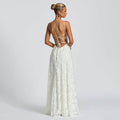 spring new arrival banquet evening dress long gown elegant elegant suspender backless dress for women
