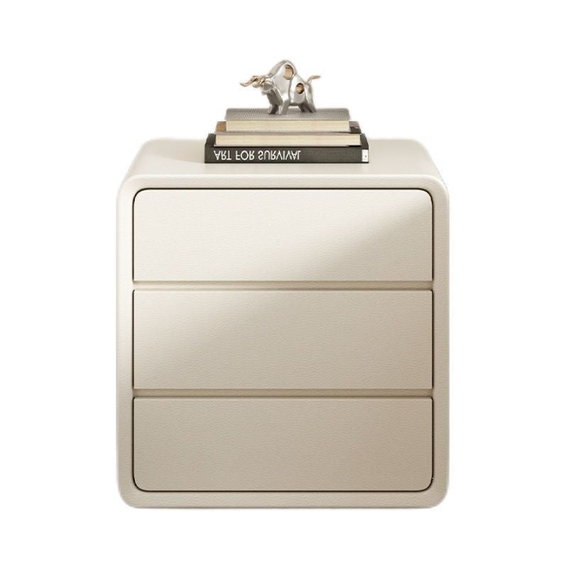 Bedside tableaccessible luxurycream style normcore storage cabinet for home bedroom modern casual small solid wood leather bedside cabinet