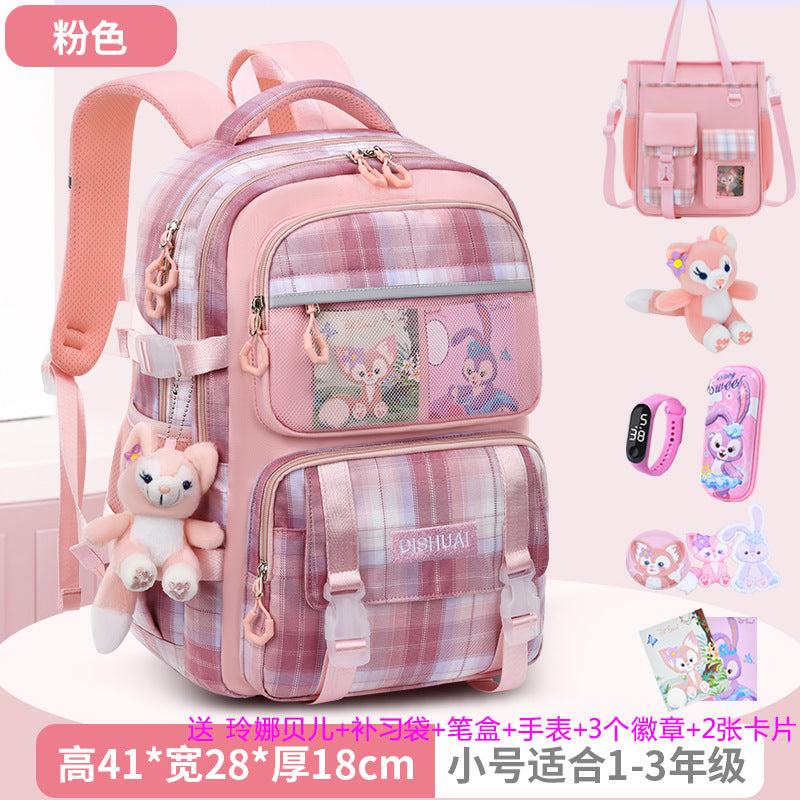 2026 new school backpack for girls, grades 1-6: ultra-lightweight, ergonomic, and spine-protecting backpack for elementary school students