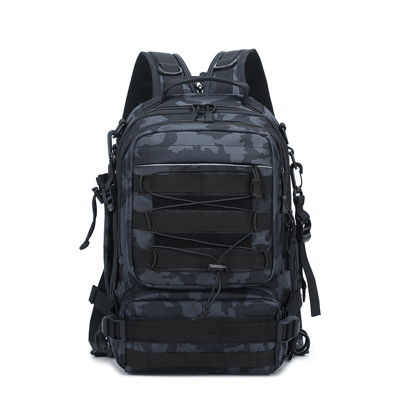 Cross-border outdoor mountaineering bag large-capacity sports backpack trendy camouflage multi-compartment fishing bag casual messenger bag men
