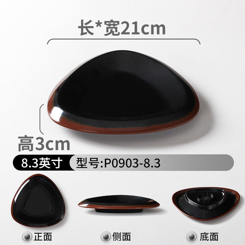 Melamine tableware plate commercial hot pot restaurant serving plate restaurant restaurant plate retro nostalgic barbecue side dish plate