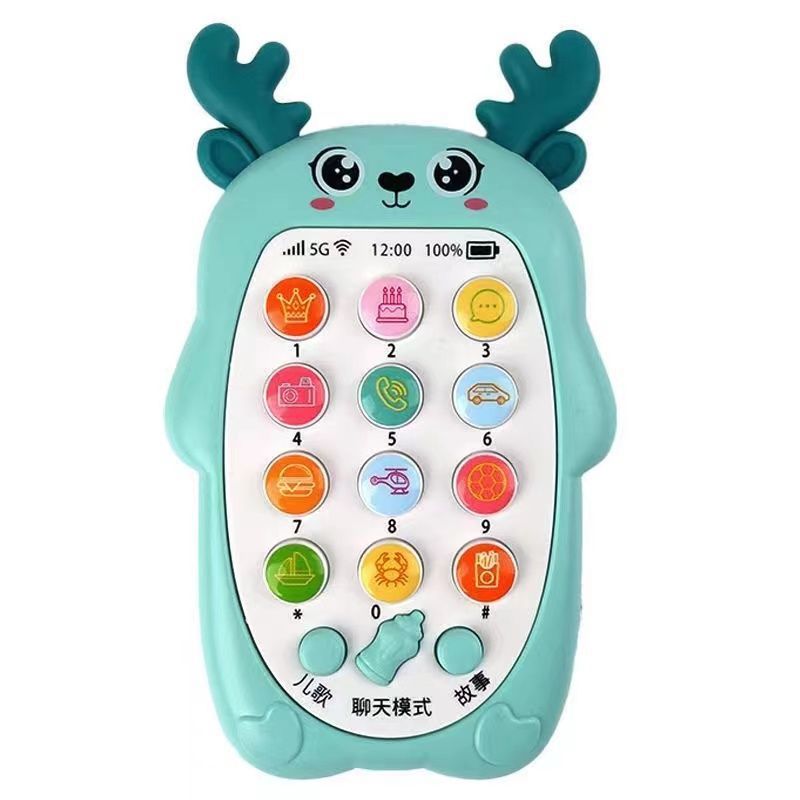 Baby toys 0-3 years old: chewable teether, realistic musical phone toy, early education & developmental enlightenment story machine