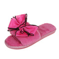 plus sizebows fur slippers for women autumn winter indoor and outdoor flats open toe summer air-conditioned slippers