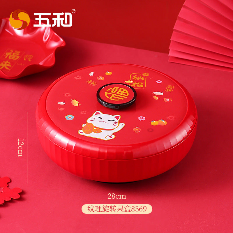 Chinese lace candy box Chinese New Year dried fruit box fruit plate snack storage box New Year's grid nut box wholesale