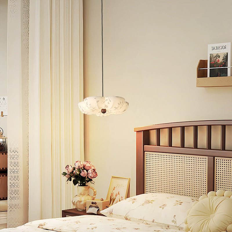 Medieval Fabric Restaurant Chandelier Song Dynasty Aesthetics New Chinese Designer Dining Table Flower Light Retro French Lighting