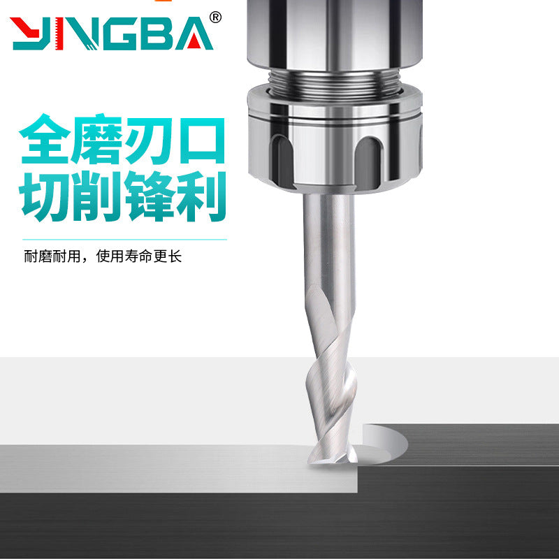 Non-standard HRC55 degree 2-blade aluminum milling cutter, high-gloss numerical control machine tool lengthened 2-blade flat milling cutter manufacturer engraving tool