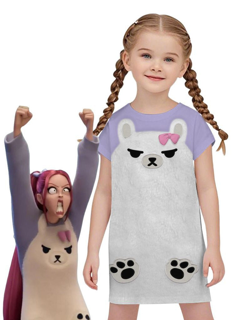 Rumi same style nightgown kpop witch girl girl cute cosplay bear and toot train dress