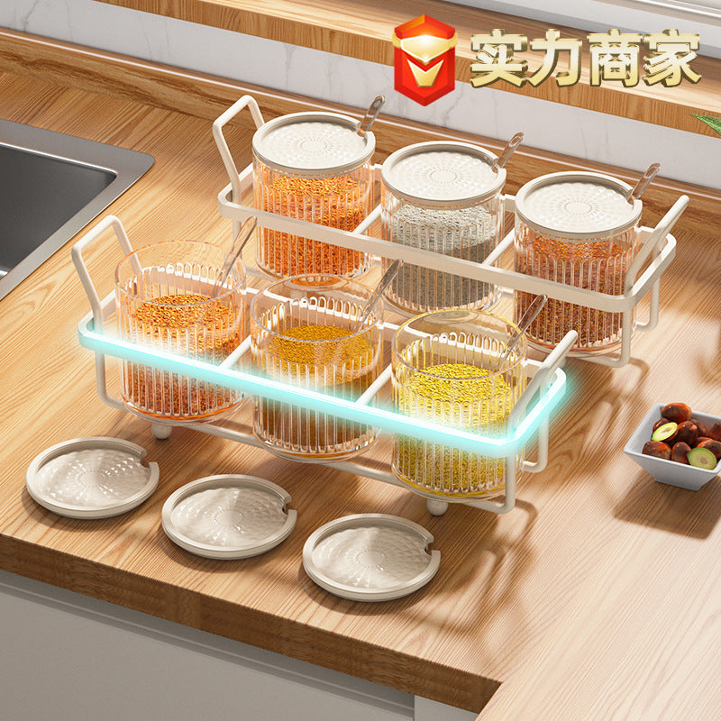 Creative seasoning box Household kitchen seasoning can storage combination set Seasoning box Salt MSG seasoning can Commercial