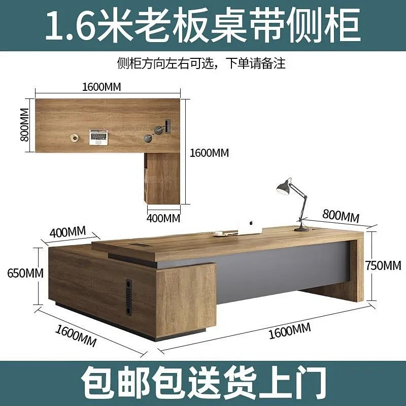 Boss desk office chair combination casual modern president desk executive table supervisor manager desk accessible luxury furniture
