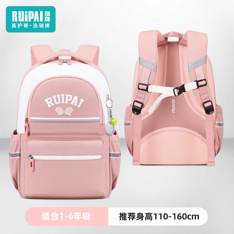 Rui brand schoolbag for female primary school students 1-3-6 grade large-capacity ultra-light children's spine care to reduce the burden Primary school bag