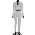 J26st314 cross-border european and american style women's long-sleeve zip-up cardigan top and skinny leggings two-piece set with polka dot print