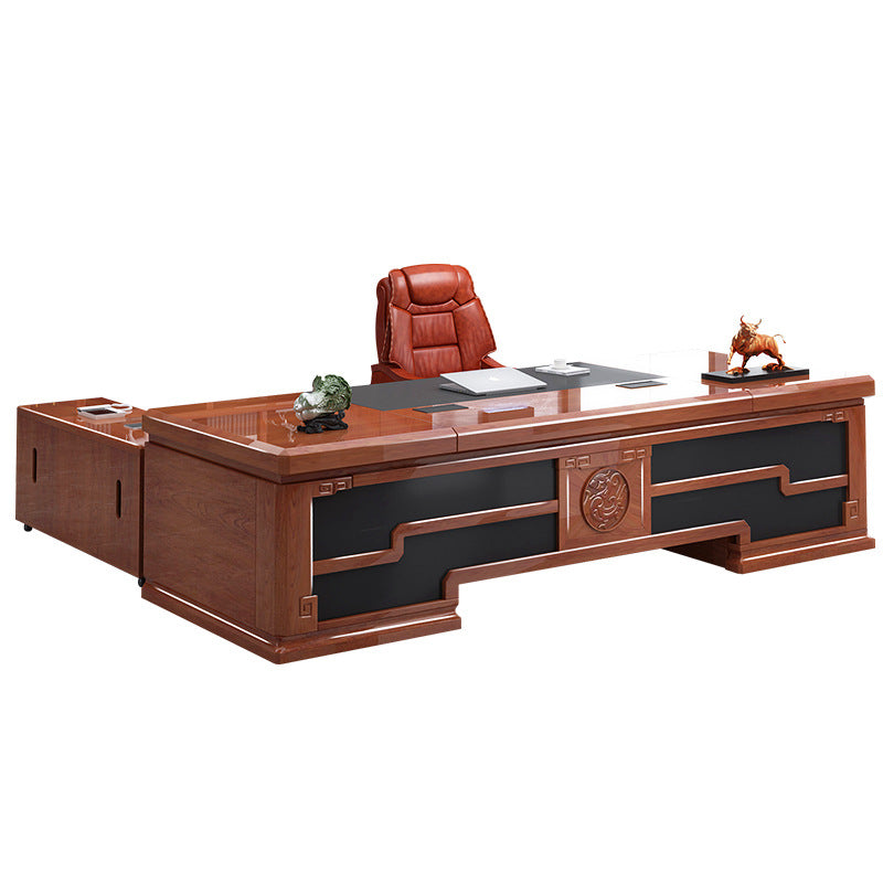Office furniture paint boss table and chair combination veneer president table office desk fashion executive desk lbz-01