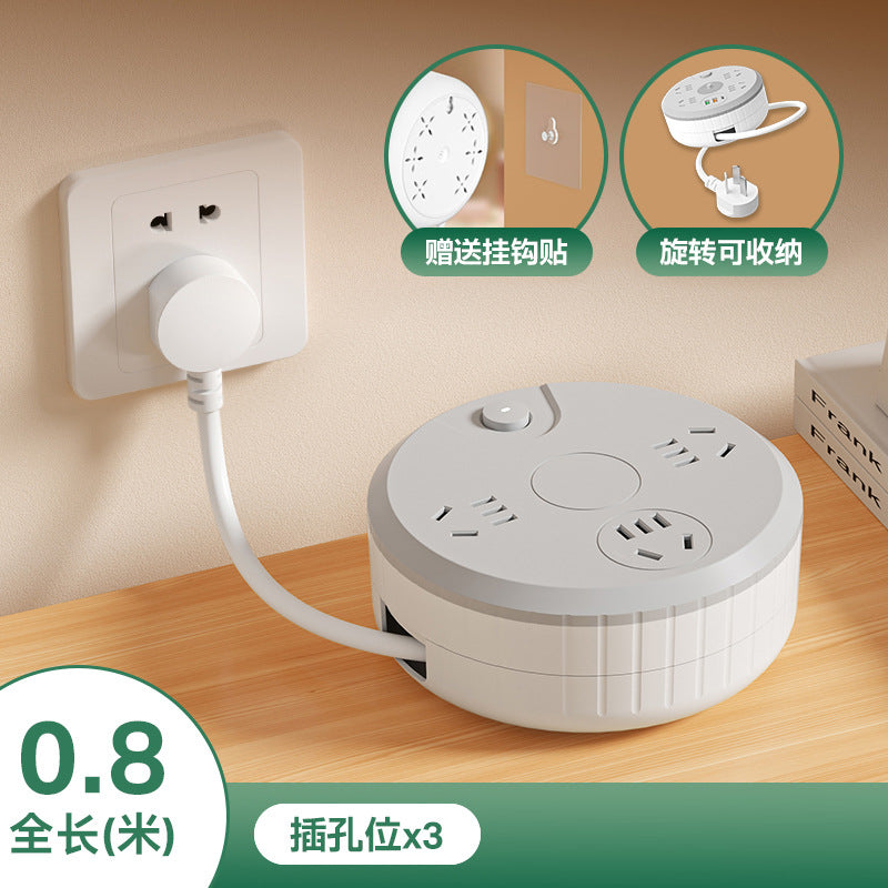 For homeround socket can store multi-function plug-in board student dormitory multi-hole usb night light plug-in board drag power strip