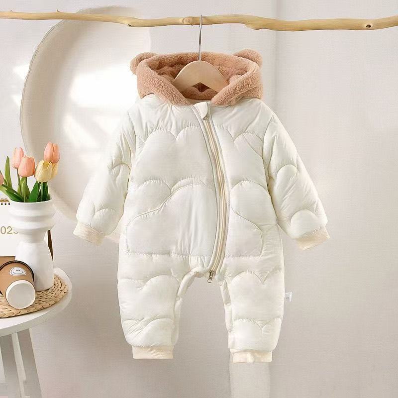 Winter warm baby rompers: autumn and winter onesies for boys and girls, fleece-lined winter infant outfits, warm bodysuits for outdoor wear