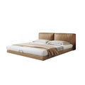 Italian normcore tofu block suspended bed accessible luxury modern casualclassy soft-packed leather bed master bedroom double bed