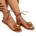 summernew arrivalflowers cross strap sandals plus size pearl flats open toe beach sandals women in stock