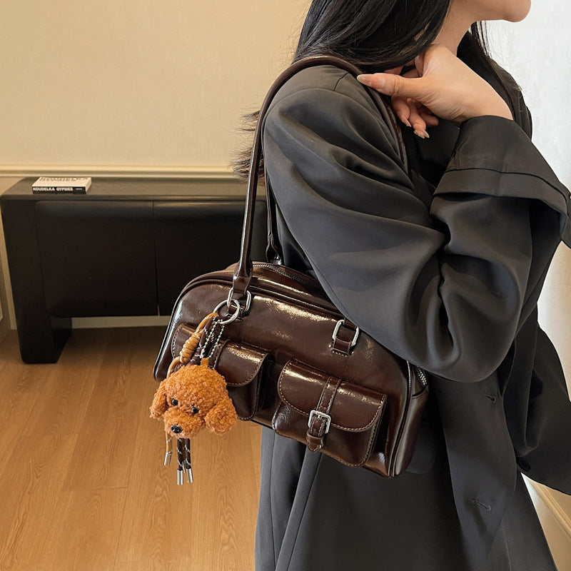 2025 fashion easiest for match new arrivalretro boston pillow bag maillard shoulder large capacity armpit bag
