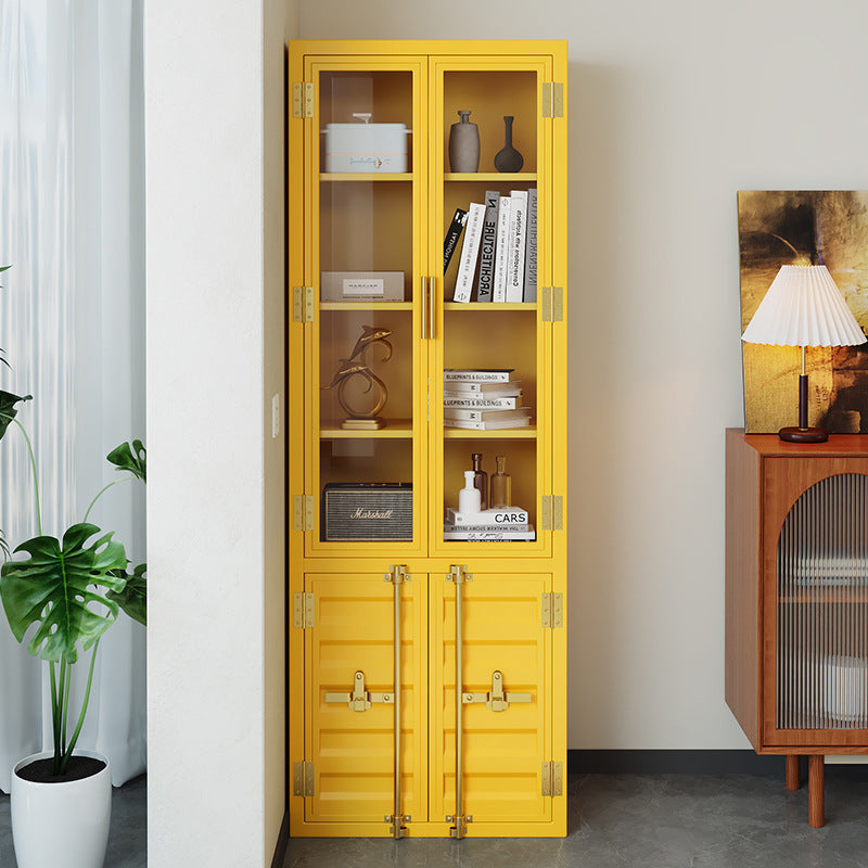 Office File Cabinet Drawer Glass Industrial Wind Iron Cabinet Steel Data File Storage Cabinet Locker