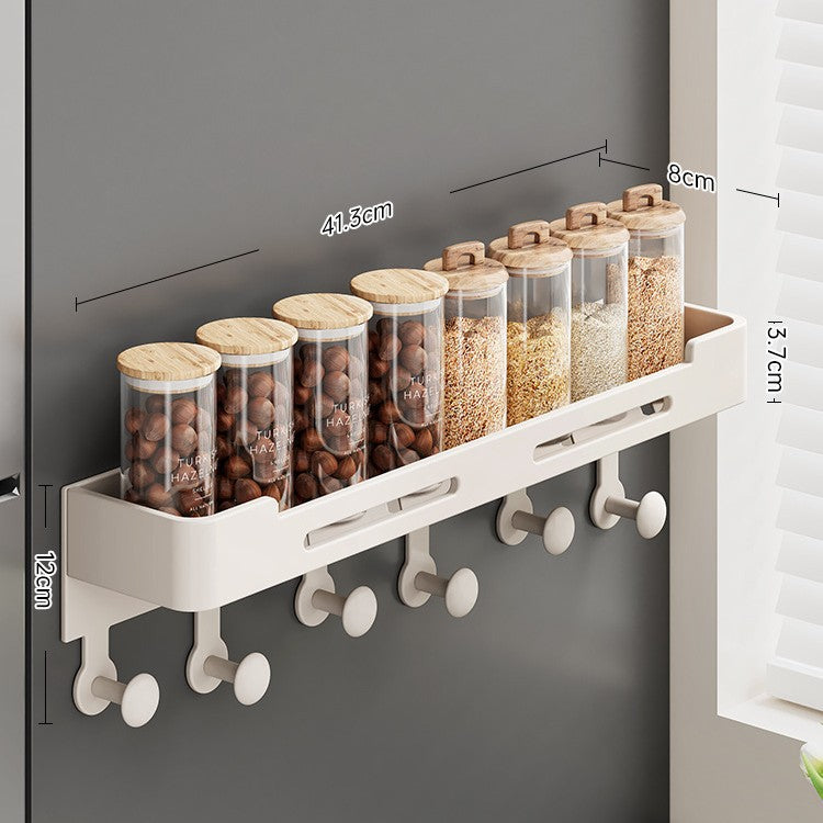 Kitchen magnetic refrigerator side shelf organizer - storage solution for condiments, cling film, and food storage bags
